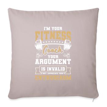 Fitness Trainer Muscles Bench Press Training - Sofa pillowcase 17,3'' x 17,3'' (45 x 45 cm) - light taupe - Front