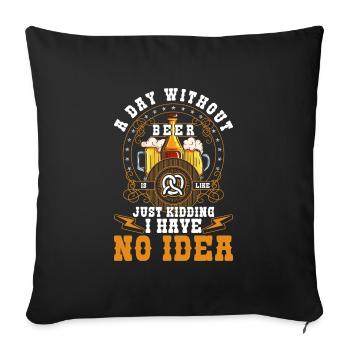 Les buveurs de bière boivent de l’humour pub - Housse de coussin décorative 45 x 45 cm - noir - Devant