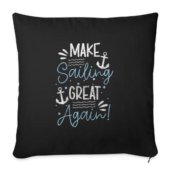 Voilier Captain Ocean Cruise - Housse de coussin décorative 45 x 45 cm - noir - Devant