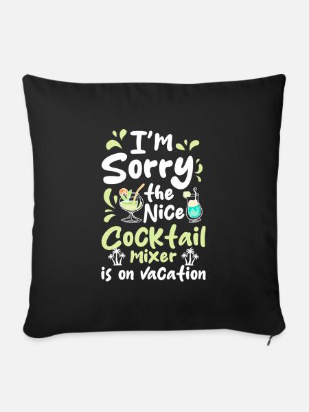 Cocktail Mixer Bier Spirituose - Sofakissenbezug 45 x 45 cm - Schwarz
