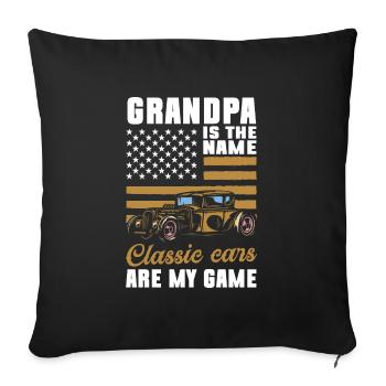 Car Musclecar Mechanic Sports Car - Sofa pillowcase 17,3'' x 17,3'' (45 x 45 cm) - black - Front