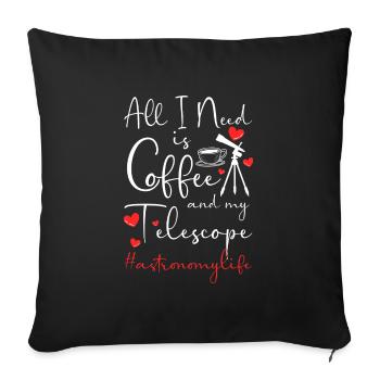Astronomy Planets Galaxy Astronaut - Sofa pillowcase 17,3'' x 17,3'' (45 x 45 cm) - black - Front
