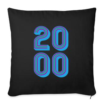 2000 Year of birth | Colors changeable - Sofa pillowcase 17,3'' x 17,3'' (45 x 45 cm) - black - Front