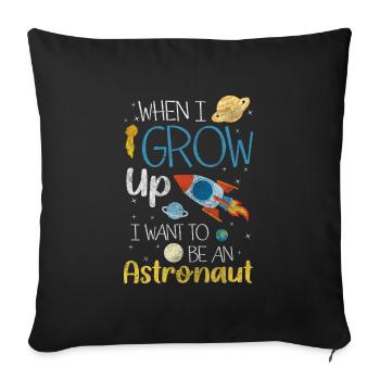Space Stars Moon - Sofa pillowcase 17,3'' x 17,3'' (45 x 45 cm) - black - Front