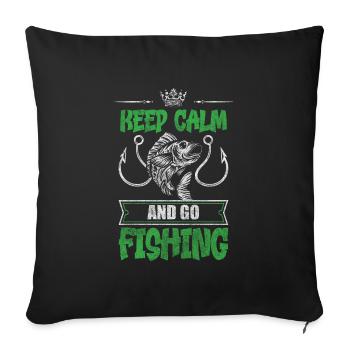 Fishing Perch Boat Pond - Sofa pillowcase 17,3'' x 17,3'' (45 x 45 cm) - black - Front