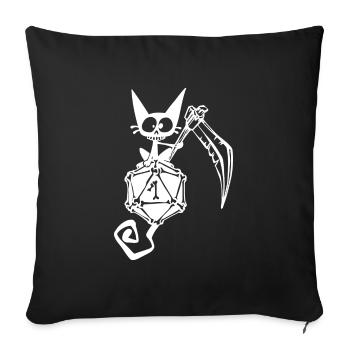 Grim reaper cat Funny Role Playing Cat RPG - Sofa pillowcase 17,3'' x 17,3'' (45 x 45 cm) - black - Front