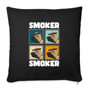 Tabak Kippe Dampfen - Sofakissenbezug 45 x 45 cm - Schwarz - Vorne