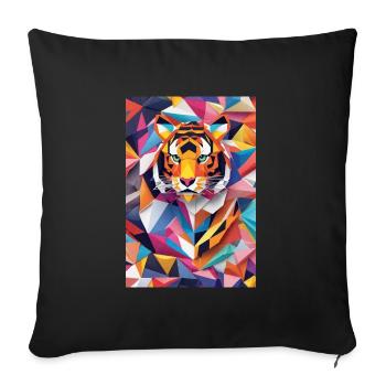 Royal Stripes: Origami Tiger - Sofa pillowcase 17,3'' x 17,3'' (45 x 45 cm) - black - Front