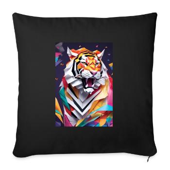 King of the Jungle - Roaring Tiger - Sofa pillowcase 17,3'' x 17,3'' (45 x 45 cm) - black - Front