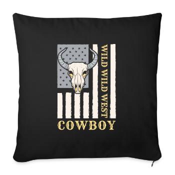 Pays des cow-boys Texas - Housse de coussin décorative 45 x 45 cm - noir - Devant
