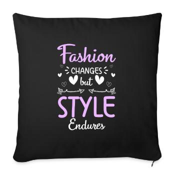 Mode Kleidung Laufsteg - Sofakissenbezug 45 x 45 cm - Schwarz - Vorne