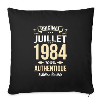 40th Anniversary - Original - July 1984 - Sofa pillowcase 17,3'' x 17,3'' (45 x 45 cm) - black - Front