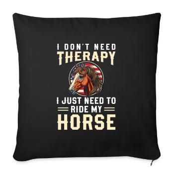 Horse Ride Riding Riding Stallion - Sofa pillowcase 17,3'' x 17,3'' (45 x 45 cm) - black - Front