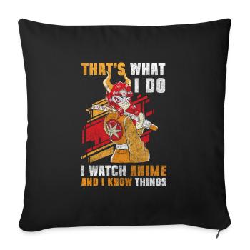 Anime Senpai Art - Sofa pillowcase 17,3'' x 17,3'' (45 x 45 cm) - black - Front
