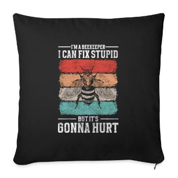 Beekeeper Busy Breeding Honey Bee - Sofa pillowcase 17,3'' x 17,3'' (45 x 45 cm) - black - Front