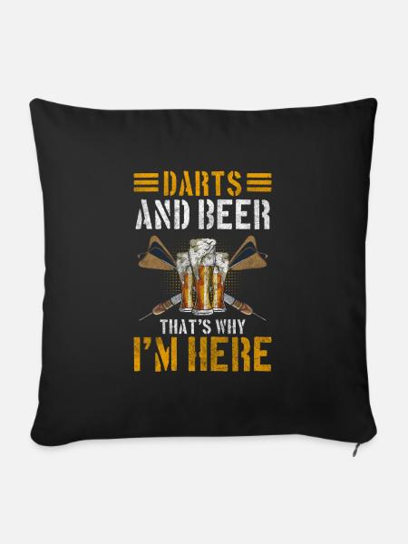 Darts Ziel Wettkampf - Sofakissenbezug 45 x 45 cm - Schwarz