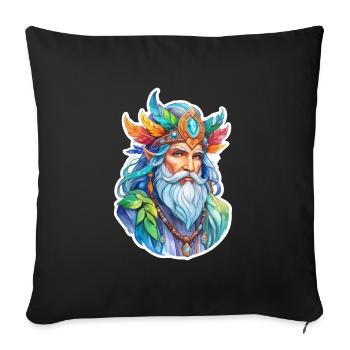 Aquarelles de druide - Housse de coussin décorative 45 x 45 cm - noir - Devant