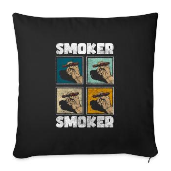 Fumer du tabac Rompre la nervosité - Housse de coussin décorative 45 x 45 cm - noir - Devant