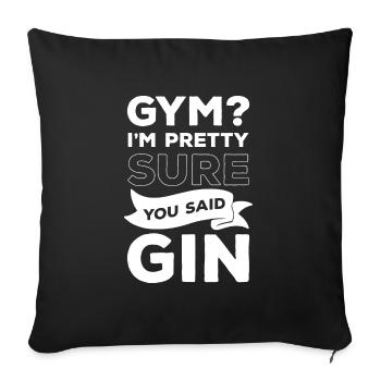 Gin Genuss Trinker Schnaps - Housse de coussin décorative 45 x 45 cm - noir - Devant
