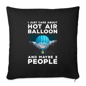 Balloon Aviation Fire Adventure - Sofa pillowcase 17,3'' x 17,3'' (45 x 45 cm) - black - Front