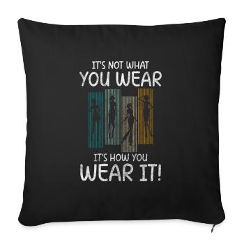Amateur de mode Style Nouveau à la mode - Housse de coussin décorative 45 x 45 cm - noir - Devant