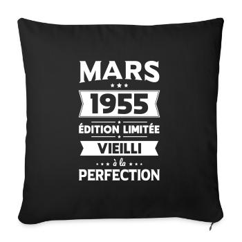 70th Anniversary - March 1955 Perfection - Sofa pillowcase 17,3'' x 17,3'' (45 x 45 cm) - black - Front