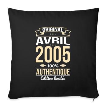 20th Anniversary - Original - April 2005 - Sofa pillowcase 17,3'' x 17,3'' (45 x 45 cm) - black - Front