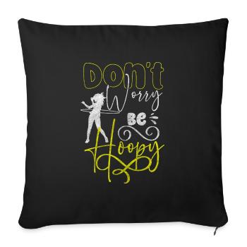 Hula Hooper Fitness Workout Mature Sports - Sofa pillowcase 17,3'' x 17,3'' (45 x 45 cm) - black - Front