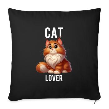 cat lover - Housse de coussin décorative 45 x 45 cm - noir - Devant