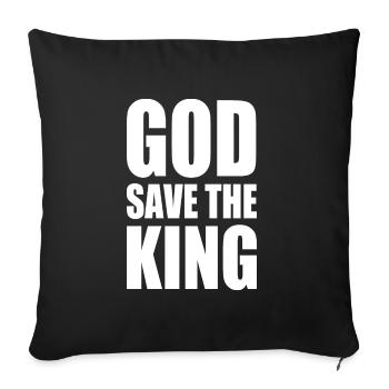 god save the king - Housse de coussin décorative 45 x 45 cm - noir - Devant