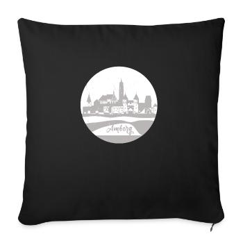 amberg,skyline,grey,circle,silhouette - Sofa pillowcase 17,3'' x 17,3'' (45 x 45 cm) - black - Front