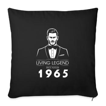 60e anniversaire Légende vivante (GENT) depuis 08/1965 - Housse de coussin décorative 45 x 45 cm - noir - Devant