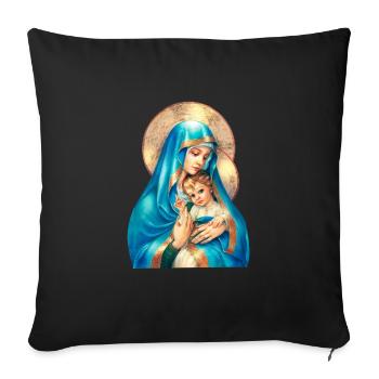 Mary mother of jesus - Christian - Sofa pillowcase 17,3'' x 17,3'' (45 x 45 cm) - black - Front
