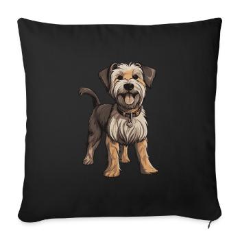 Yorkshire Terrier Dog - Sofa pillowcase 17,3'' x 17,3'' (45 x 45 cm) - black - Front