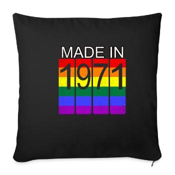 1971 year vintage year LGBT GAY gay - Sofa pillowcase 17,3'' x 17,3'' (45 x 45 cm) - black - Front