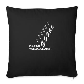 Ne marchez jamais seul cheval cheval cadeau drôle - Housse de coussin décorative 45 x 45 cm - noir - Devant