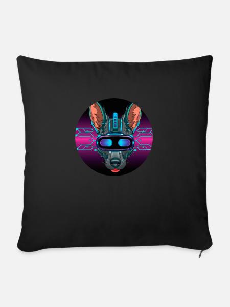 Stilvoller Hund - Sofakissenbezug 45 x 45 cm - Schwarz