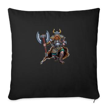 Viking going to battle - Sofa pillowcase 17,3'' x 17,3'' (45 x 45 cm) - black - Front