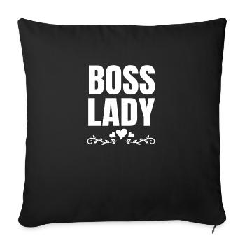 Boss Queen Geschenk Frauen Mädels Lady - Sofakissenbezug 45 x 45 cm - Schwarz - Vorne