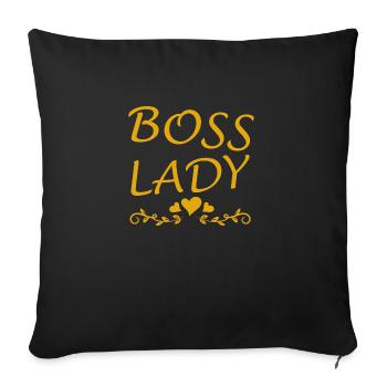 Boss Queen Gift Women Girls Lady - Sofa pillowcase 17,3'' x 17,3'' (45 x 45 cm) - black - Front