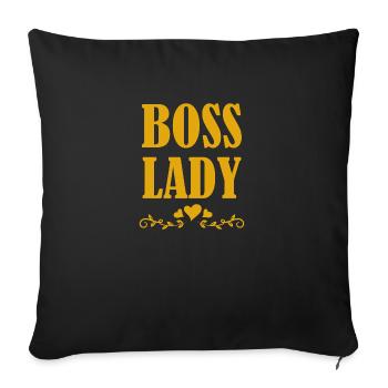 Boss Queen Gift Women Girls Lady - Sofa pillowcase 17,3'' x 17,3'' (45 x 45 cm) - black - Front