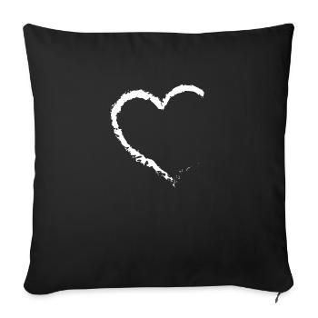 Coeur Cœurs Bonheur Amitié Cadeau familial - Housse de coussin décorative 45 x 45 cm - noir - Devant