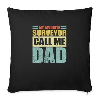 Vintage Mon arpenteur préféré m’appelle papa père - Housse de coussin décorative 45 x 45 cm - noir - Devant