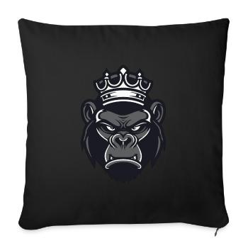 Couronne de gorille - Housse de coussin décorative 45 x 45 cm - noir - Devant