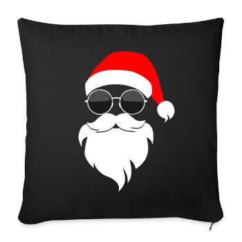 Cool Santa Claus Sunglasses Santa Beanie - Sofa pillowcase 17,3'' x 17,3'' (45 x 45 cm) - black - Front