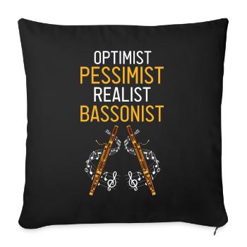 Bassoon Wind Instrument Design for Bassoonist - Sofa pillowcase 17,3'' x 17,3'' (45 x 45 cm) - black - Front