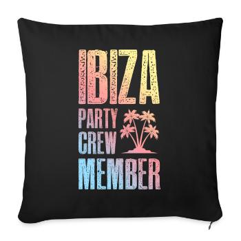 Ibiza Party Crew - Sofa pillowcase 17,3'' x 17,3'' (45 x 45 cm) - black - Front