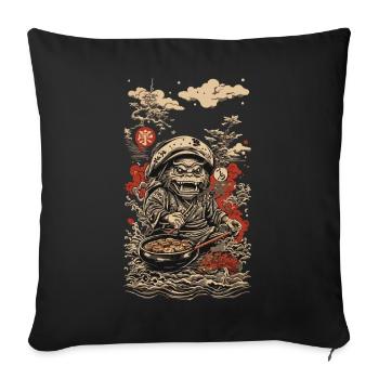 Yokai Ukiyo-E Style Retro Japanese Art - Sofa pillowcase 17,3'' x 17,3'' (45 x 45 cm) - black - Front