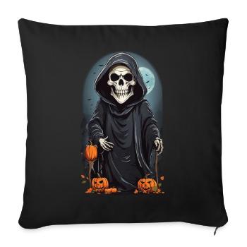 Cartoon Skeleton Grim Reaper Halloween Design - Sofa pillowcase 17,3'' x 17,3'' (45 x 45 cm) - black - Front
