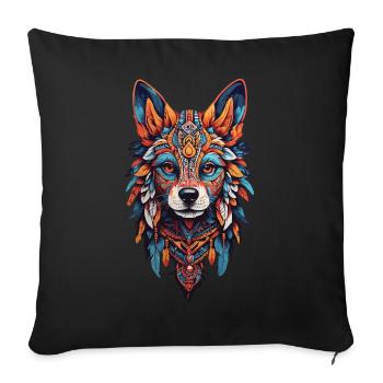 de chien chaman Bohème Design - Housse de coussin décorative 45 x 45 cm - noir - Devant